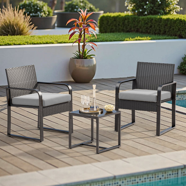 17 Stories Gartenmöbel Set, Lounge Gartenmöbel Set Balkon 2 Personen